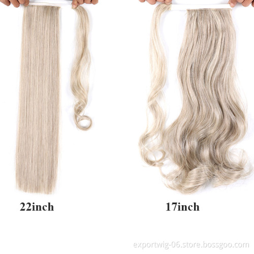 Straight Ponytails Hair Extensions Ombre Color Long Ponytail  Braiding Hair Pony Style Braid Hair Synthetic Fiber Yaki For Women